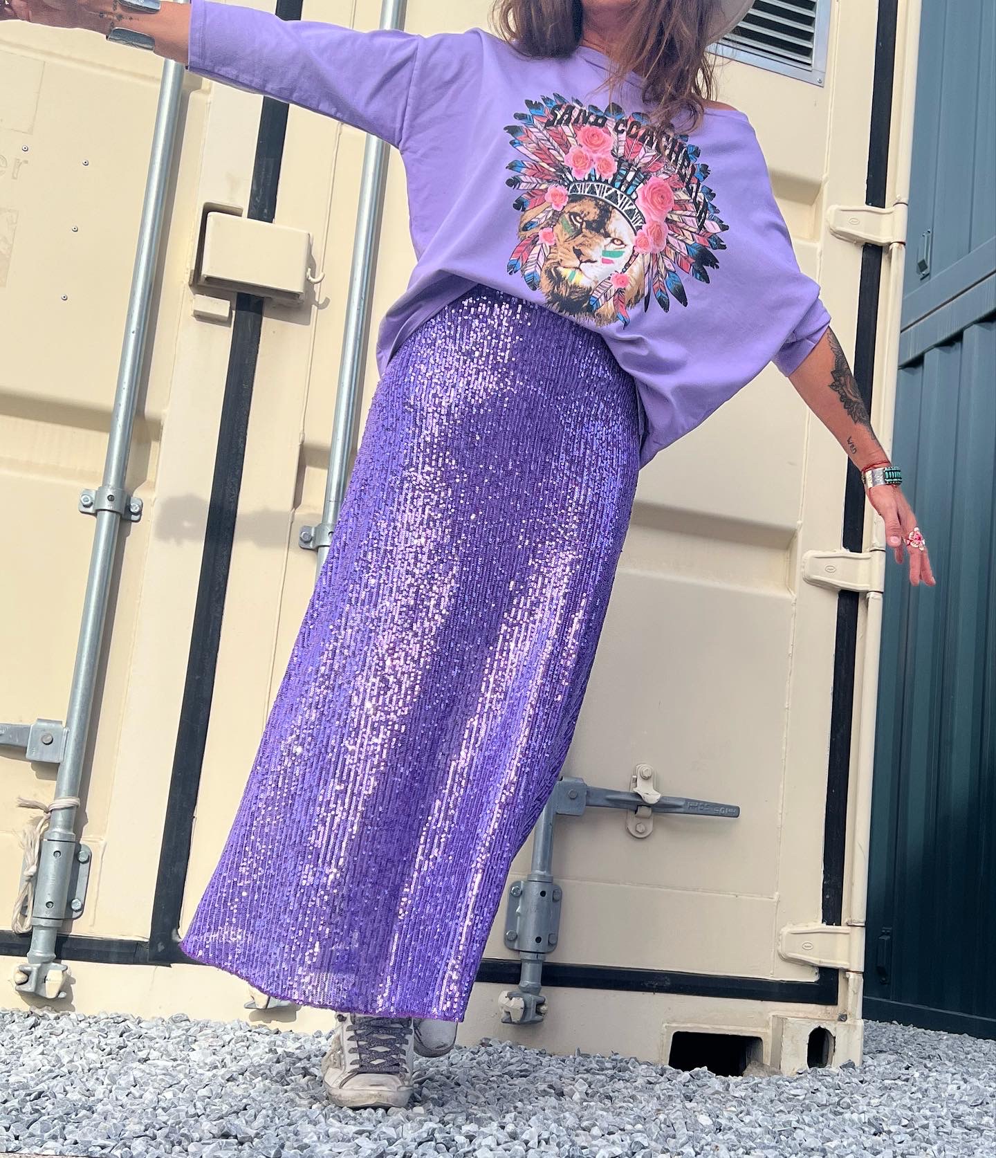 Jupe Sequins Violet 