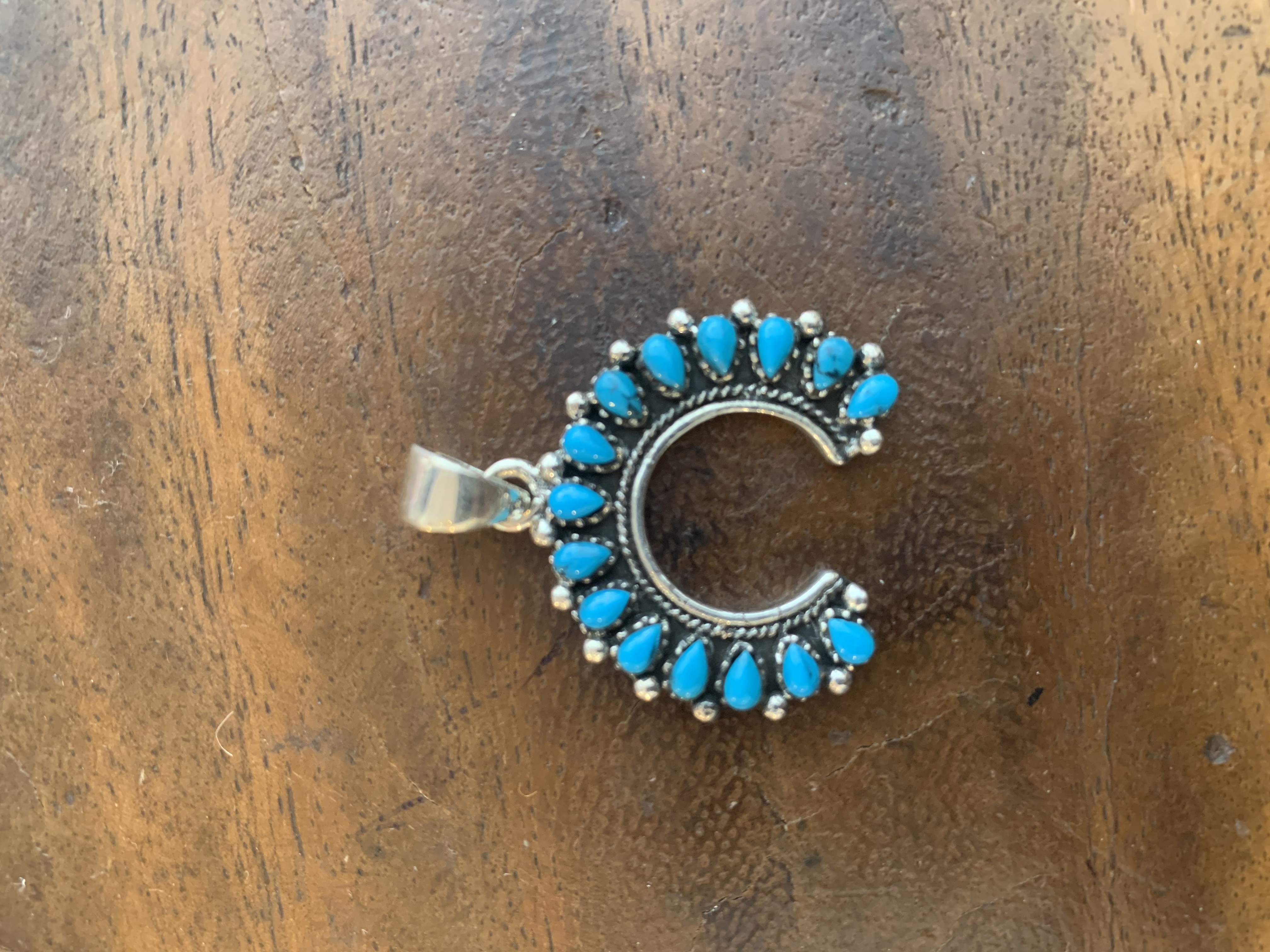 PENDENTIF LUNE TURQUOISE