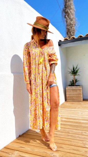 ROBE POMPONS LITTLE FLOWER