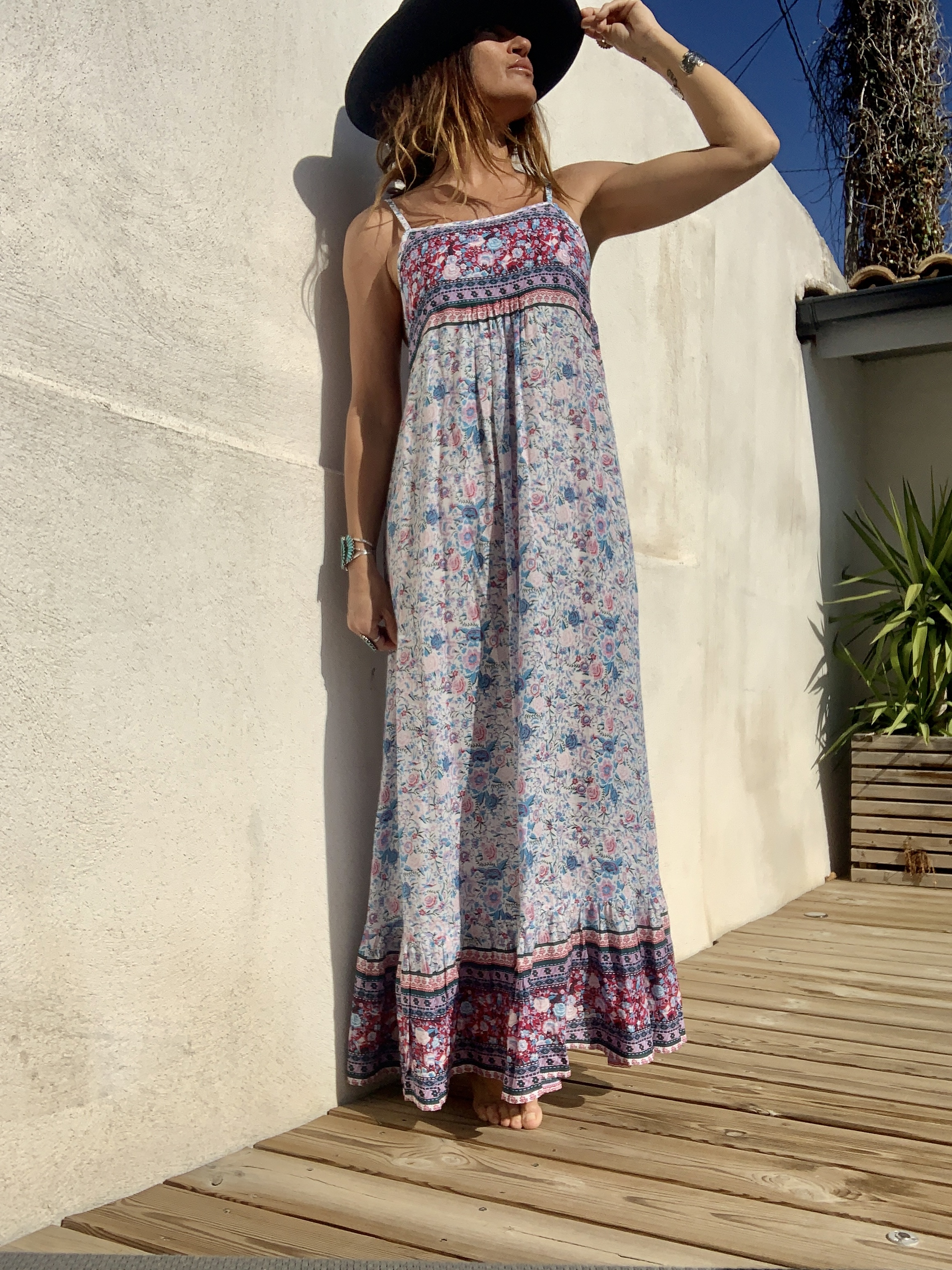 Robe Bretelles Longue Rosie Blanche