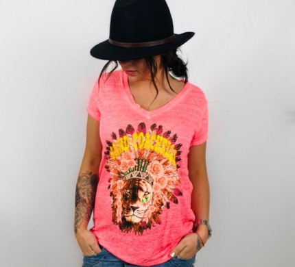 TEESHIRT LIN COL V LION
