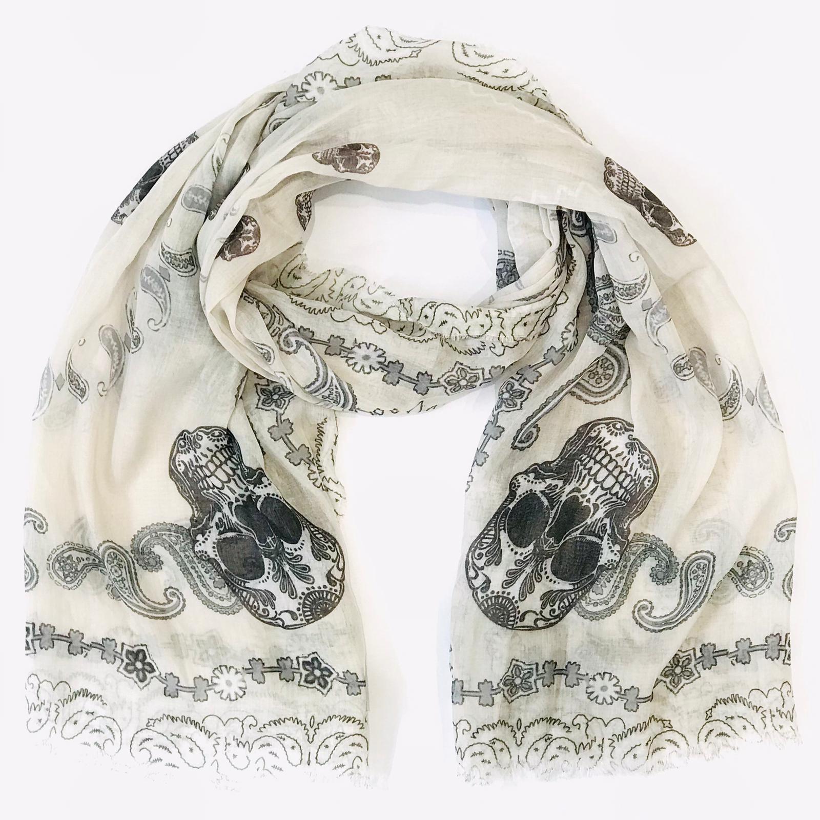 FOULARD XXL SKULL blanc