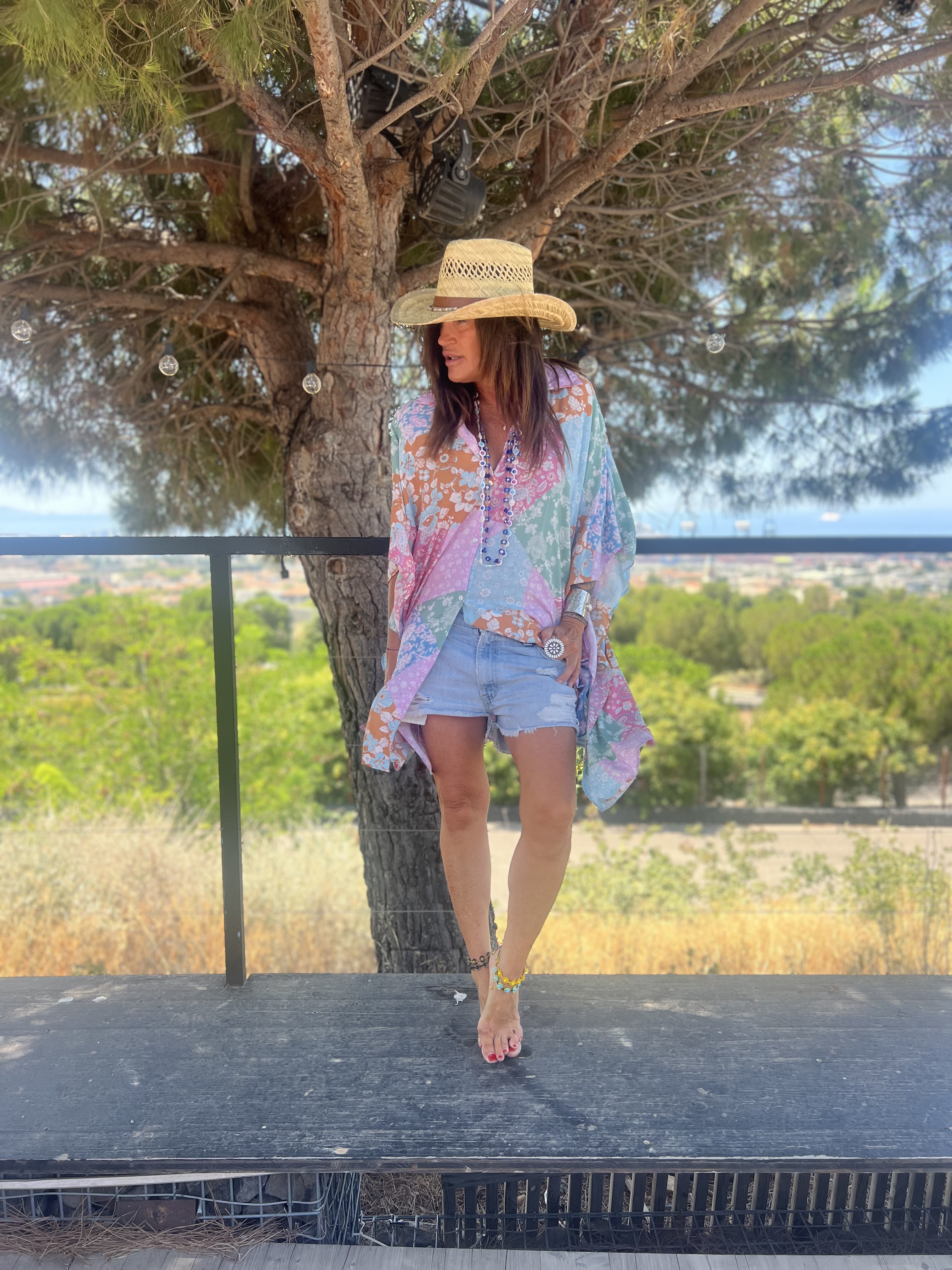 Kaftan Uma Patched Blue/Pink