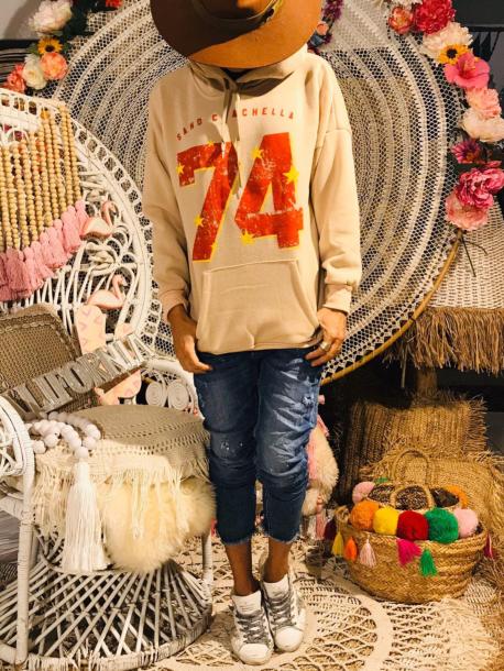 SWEAT CAPUCHE 74 ROUGE