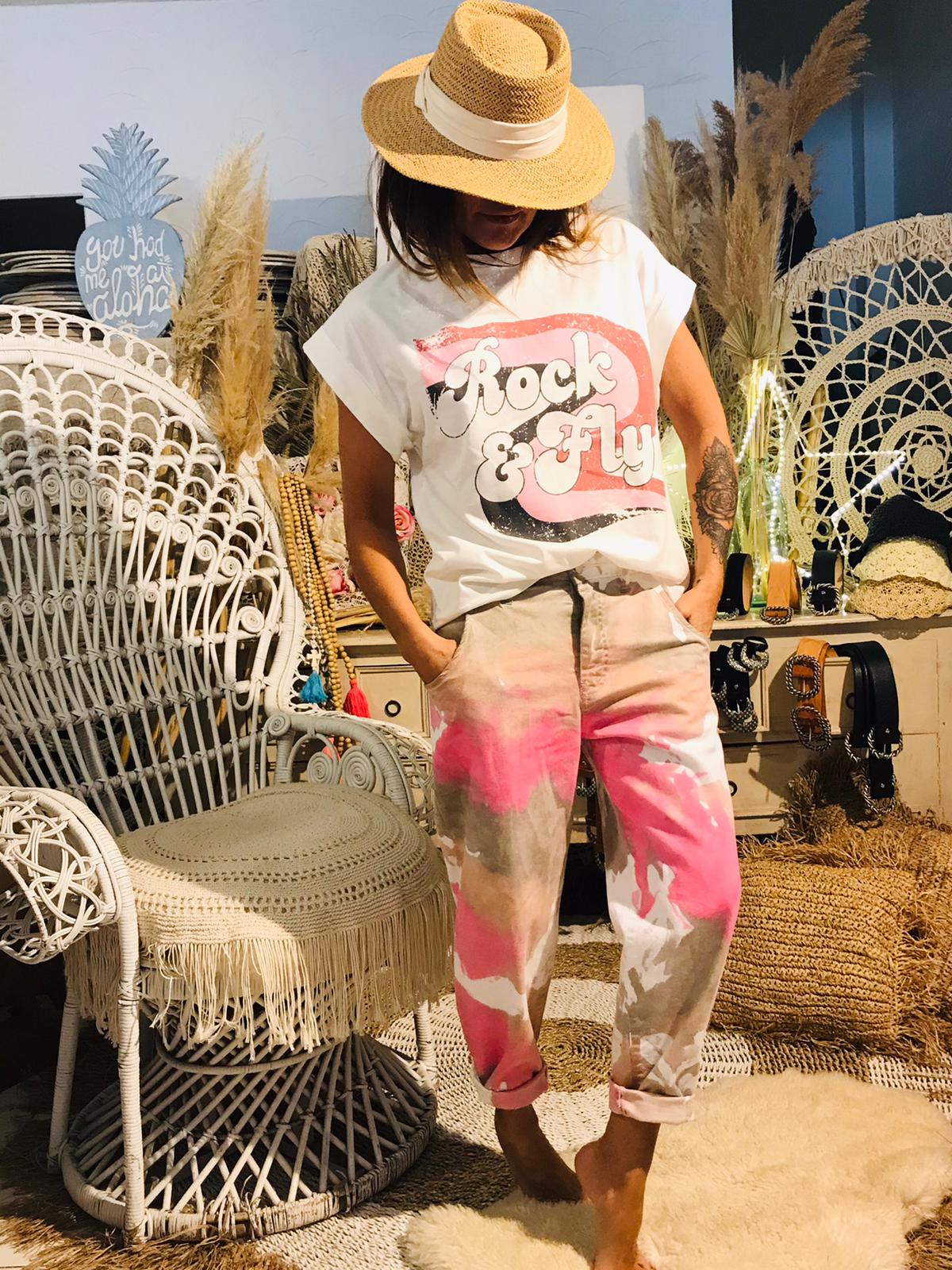 TEESHIRT ROCK & FLY ROSE