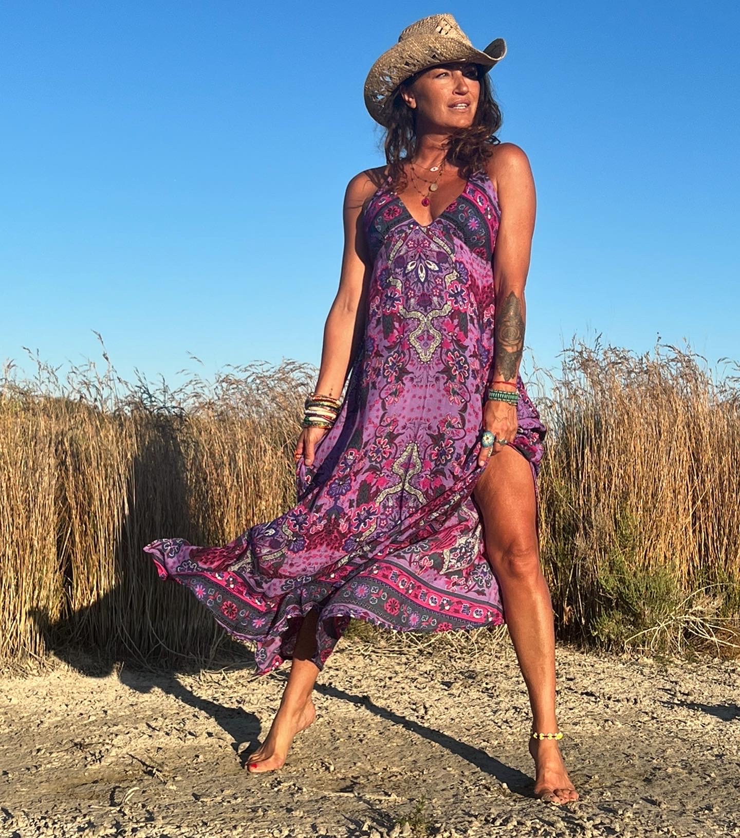 Robe Lotus Purple Bretelles