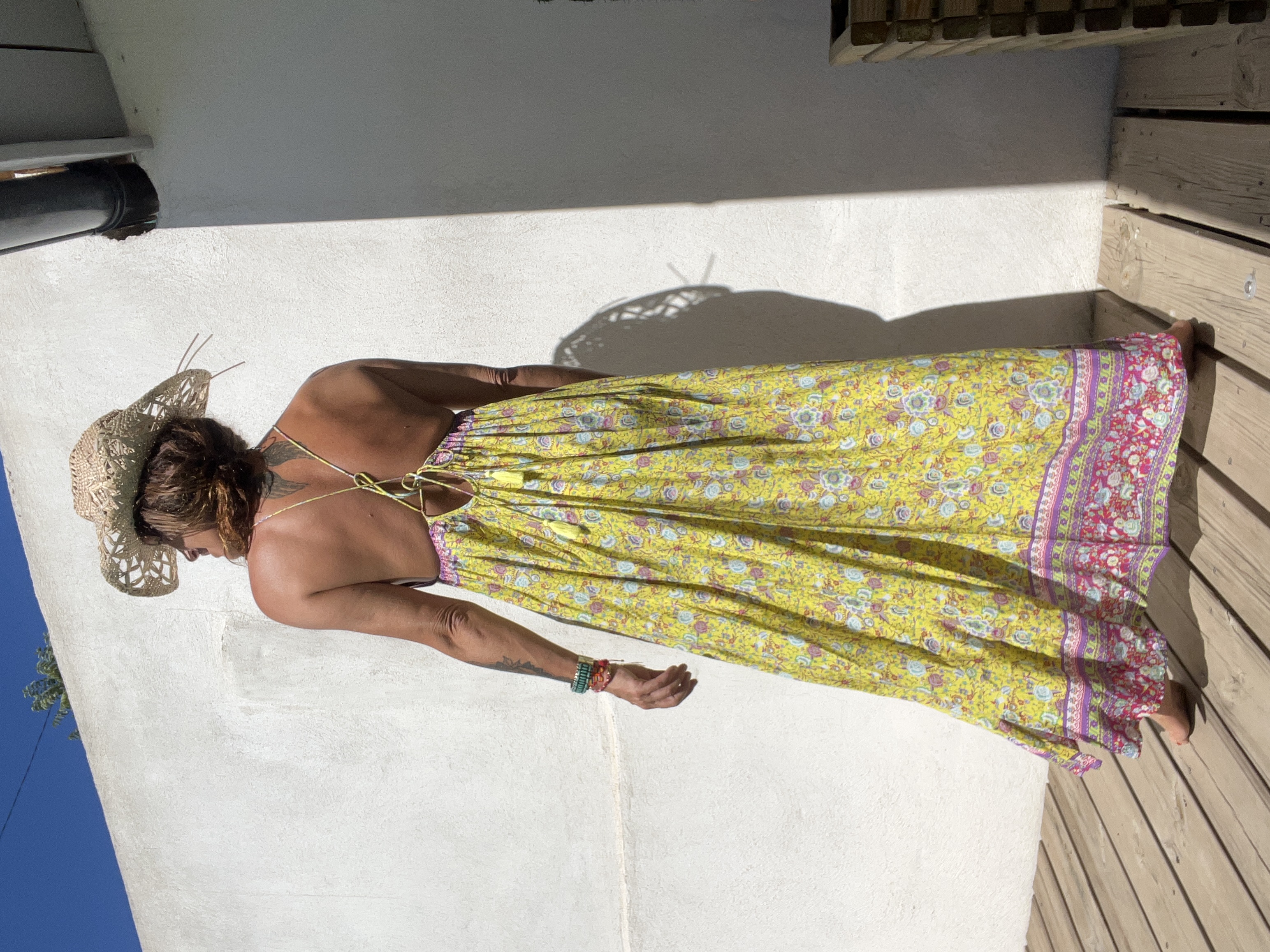 Robe Child Little flowers yellow