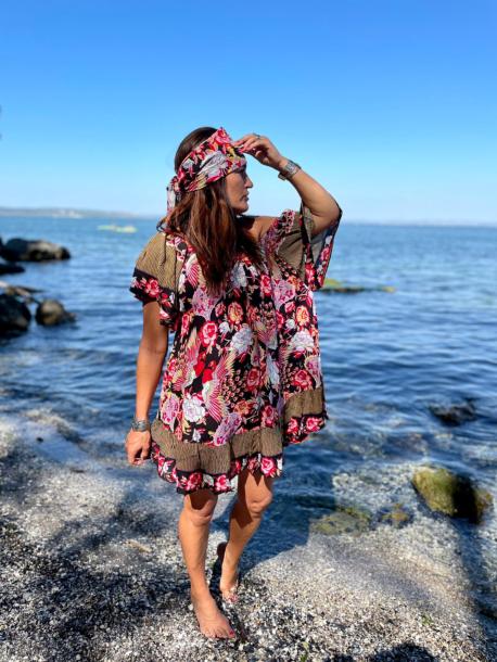 Robe Mini Dress Peackok Red