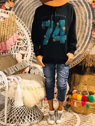 SWEAT CAPUCHE 74 bleu