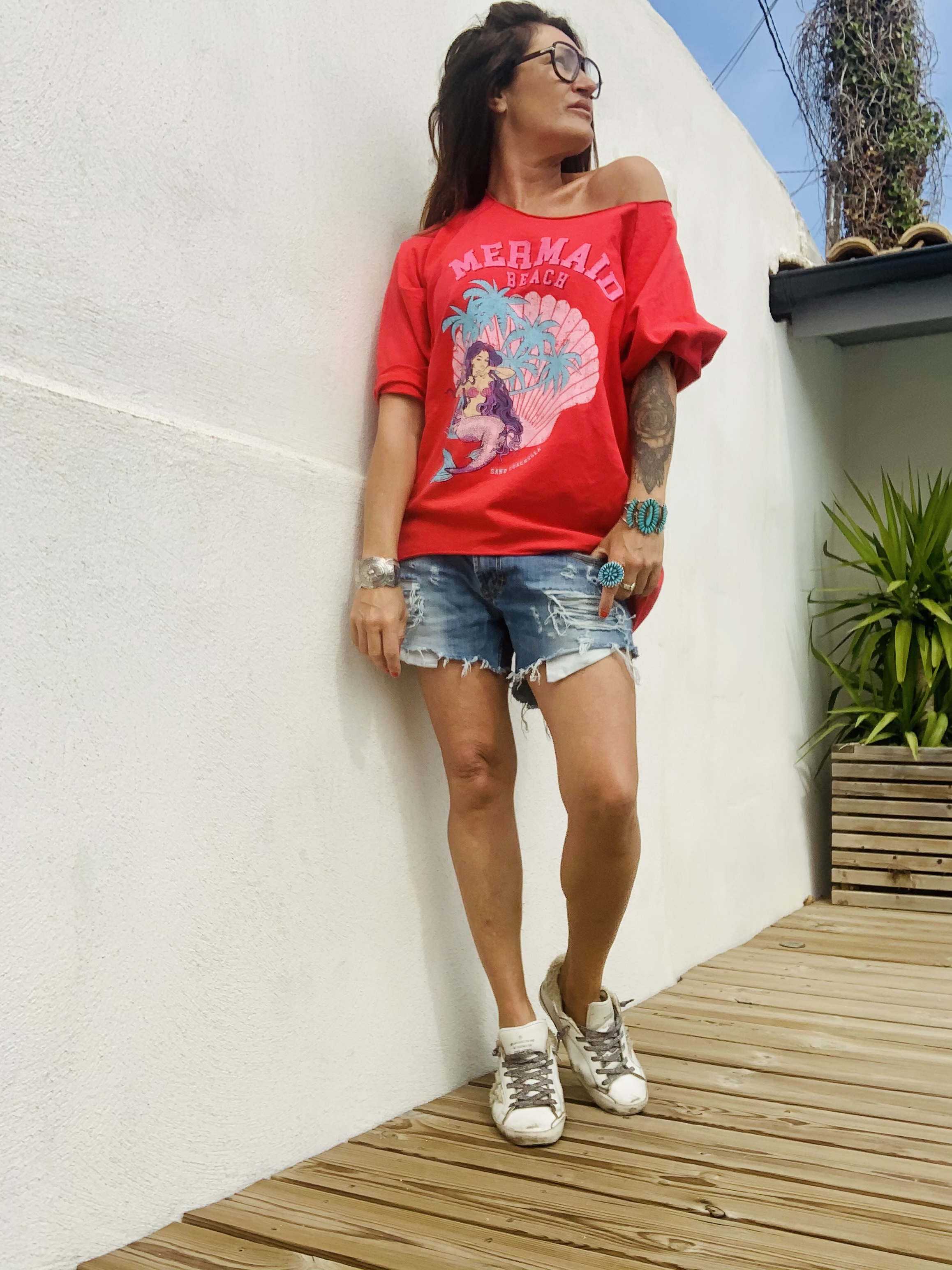 SWEAT OVERSIZE MERMAID ROUGE