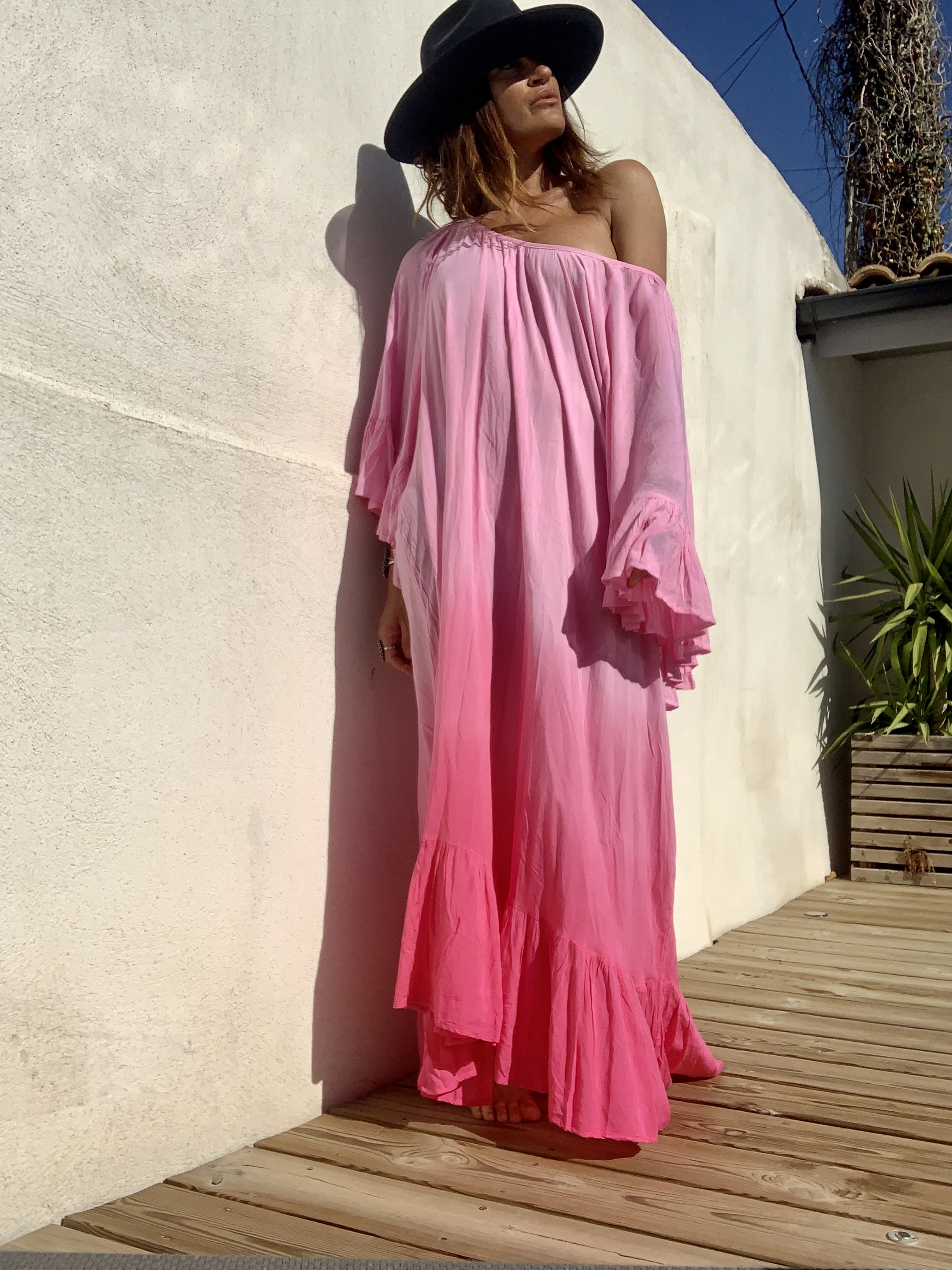 Robe Oversize Tie die Pink